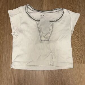 Urban Outfitters Go for Gold Notch Neck Top